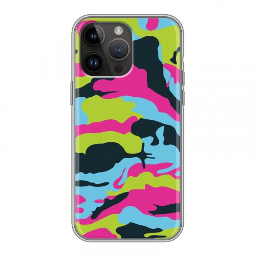 Дизайнерский силиконовый чехол для Iphone 14 Pro Max Кислотный камуфляж