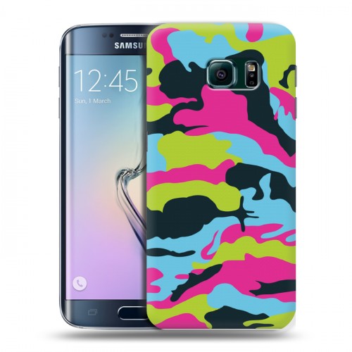 Дизайнерский пластиковый чехол для Samsung Galaxy S6 Edge Кислотный камуфляж