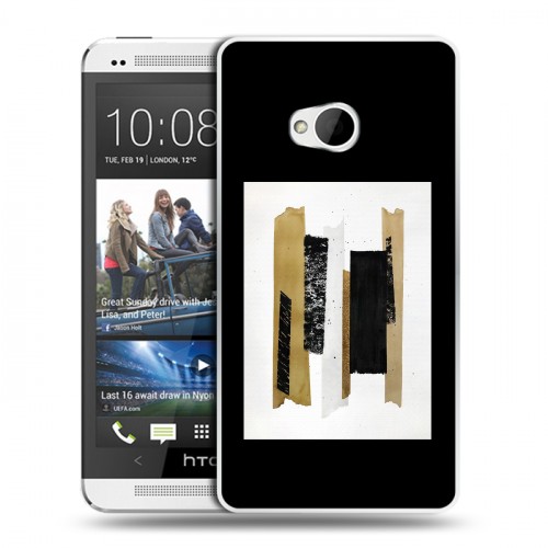 Дизайнерский пластиковый чехол для HTC One (M7) Dual SIM Стильные абстракции