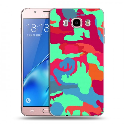 Дизайнерский силиконовый с усиленными углами чехол для Samsung Galaxy J5 (2016) Кислотный камуфляж