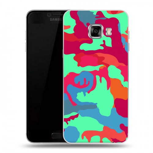 Дизайнерский пластиковый чехол для Samsung Galaxy C5 Кислотный камуфляж