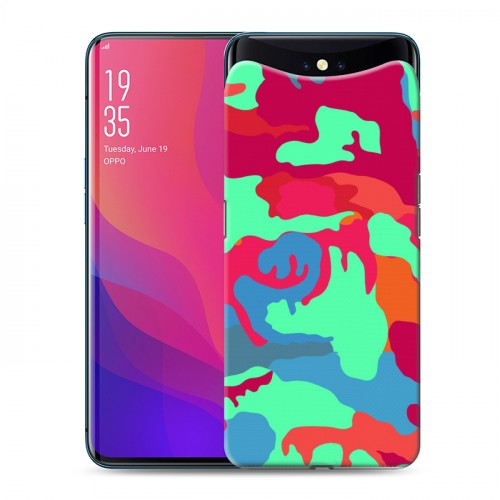 Дизайнерский силиконовый чехол для OPPO Find X Кислотный камуфляж