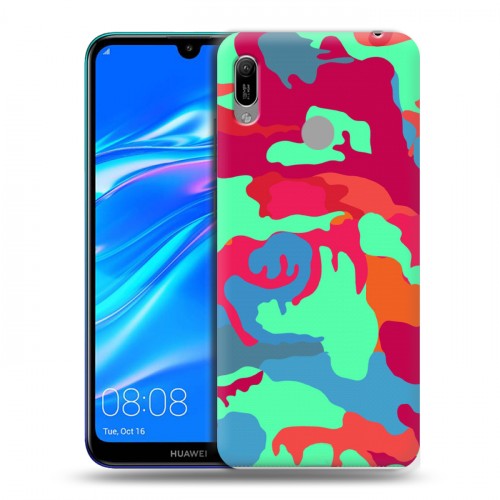 Дизайнерский пластиковый чехол для Huawei Y6 (2019) Кислотный камуфляж