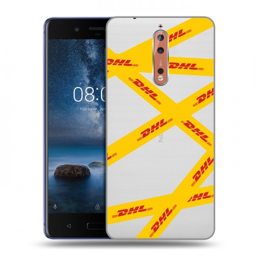 Полупрозрачный дизайнерский пластиковый чехол для Nokia 8 DHL