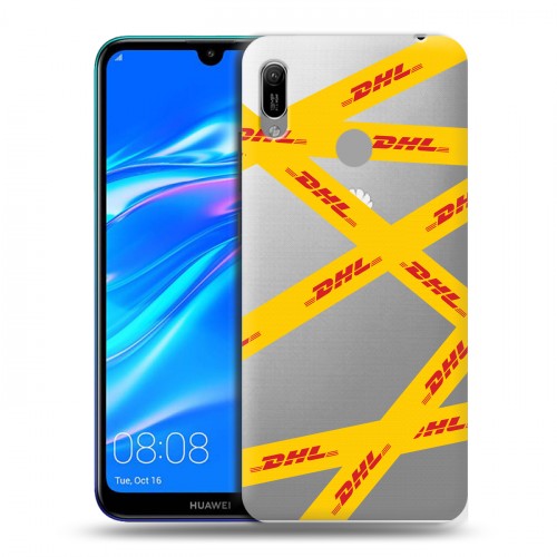 Полупрозрачный дизайнерский пластиковый чехол для Huawei Y6 (2019) DHL