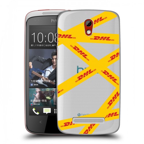 Полупрозрачный дизайнерский пластиковый чехол для HTC Desire 500 DHL