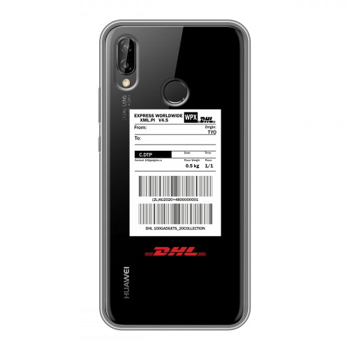 Полупрозрачный дизайнерский пластиковый чехол для Huawei P20 Lite DHL