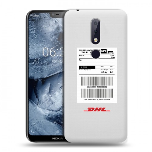 Полупрозрачный дизайнерский пластиковый чехол для Nokia 6.1 Plus DHL