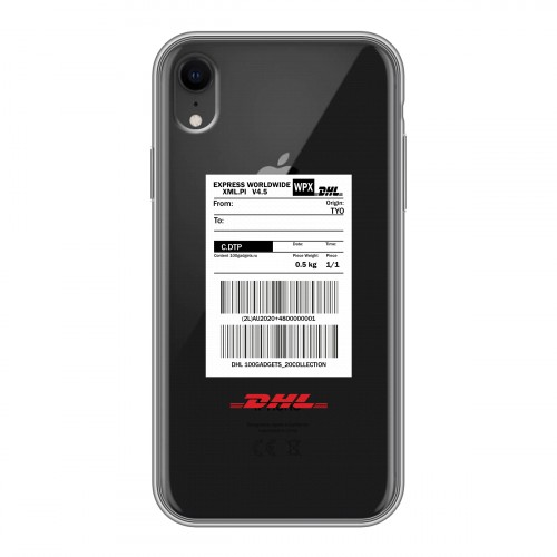 Полупрозрачный дизайнерский пластиковый чехол для Iphone Xr DHL