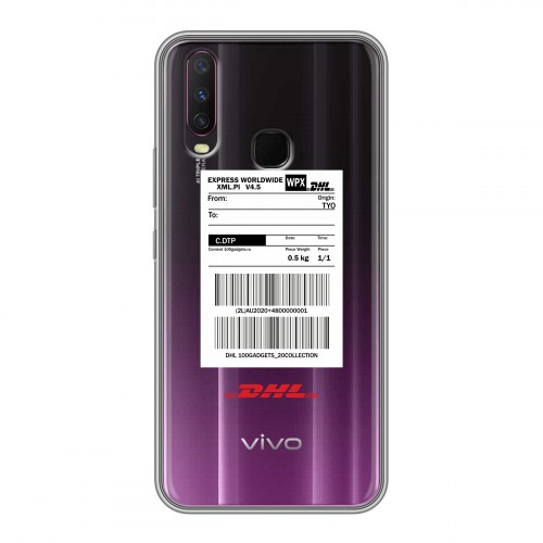 Полупрозрачный дизайнерский силиконовый чехол для Vivo Y17 DHL