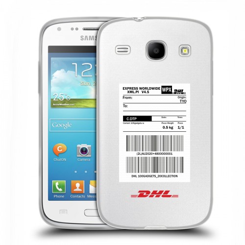 Полупрозрачный дизайнерский пластиковый чехол для Samsung Galaxy Core DHL