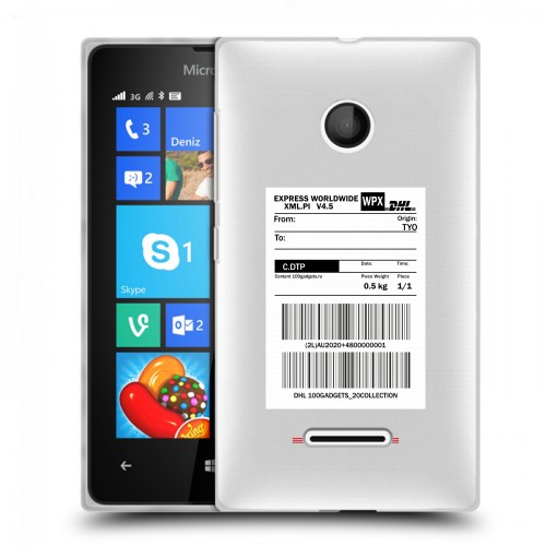 Полупрозрачный дизайнерский пластиковый чехол для Microsoft Lumia 435 DHL