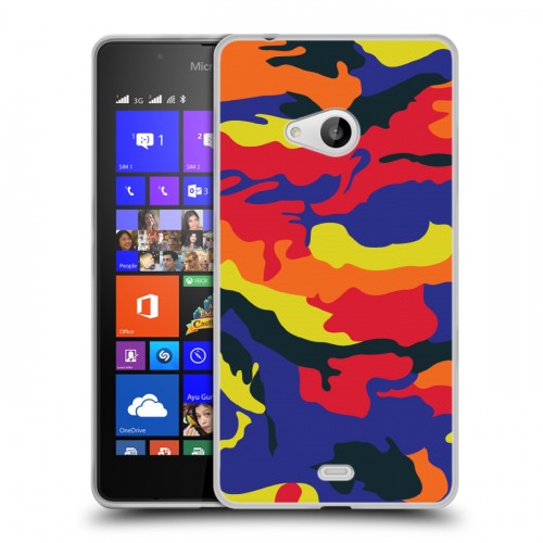 Дизайнерский пластиковый чехол для Microsoft Lumia 540 Кислотный камуфляж