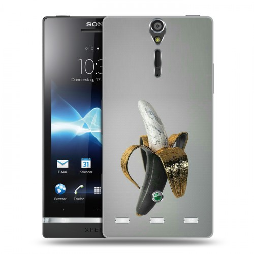 Дизайнерский пластиковый чехол для Sony Xperia S Черное золото