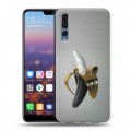 Дизайнерский силиконовый с усиленными углами чехол для Huawei P20 Pro Черное золото