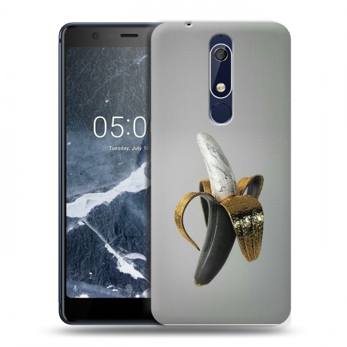 Дизайнерский пластиковый чехол для Nokia 5.1 Черное золото