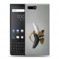 Дизайнерский пластиковый чехол для BlackBerry KEY2 Черное золото