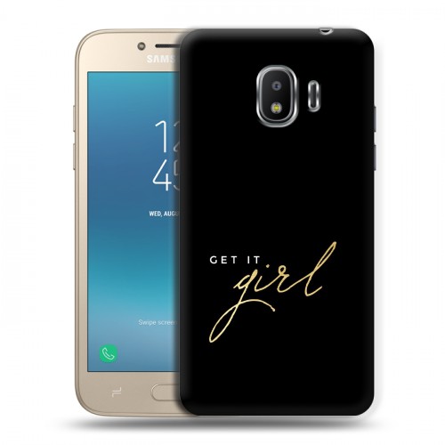 Дизайнерский пластиковый чехол для Samsung Galaxy J2 (2018) Черное золото