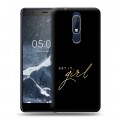 Дизайнерский пластиковый чехол для Nokia 5.1 Черное золото