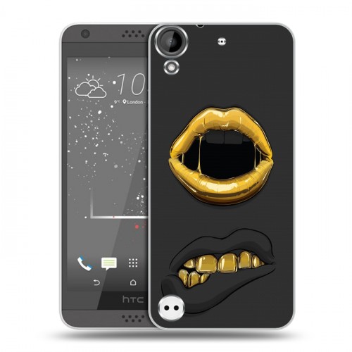 Дизайнерский пластиковый чехол для HTC Desire 530 Черное золото