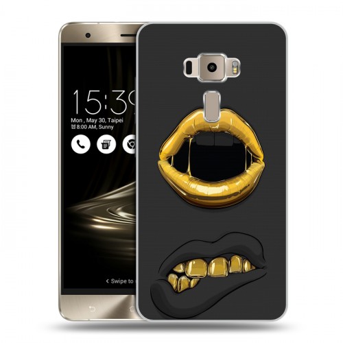 Дизайнерский пластиковый чехол для Asus ZenFone 3 Черное золото