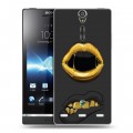 Дизайнерский пластиковый чехол для Sony Xperia S Черное золото