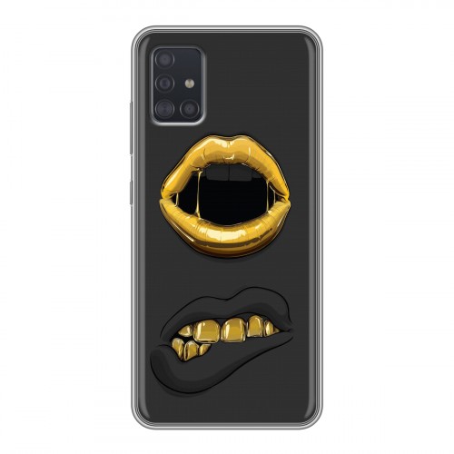 Дизайнерский силиконовый чехол для Samsung Galaxy A51 Черное золото