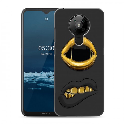 Дизайнерский пластиковый чехол для Nokia 5.3 Черное золото