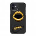Дизайнерский силиконовый чехол для Iphone 12 Черное золото