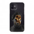 Полупрозрачный дизайнерский силиконовый чехол для Iphone 12 Черное золото