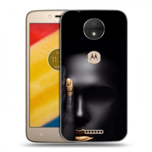 Дизайнерский силиконовый чехол для Motorola Moto C Черное золото