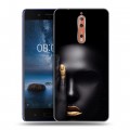 Дизайнерский пластиковый чехол для Nokia 8 Черное золото