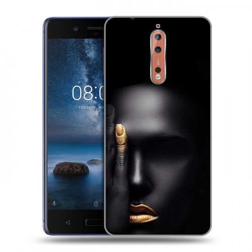 Дизайнерский пластиковый чехол для Nokia 8 Черное золото