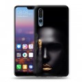 Дизайнерский силиконовый с усиленными углами чехол для Huawei P20 Pro Черное золото