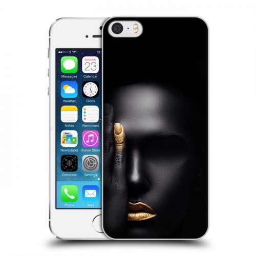 Дизайнерский пластиковый чехол для Iphone 5s Черное золото