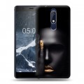 Дизайнерский пластиковый чехол для Nokia 5.1 Черное золото