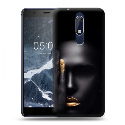 Дизайнерский пластиковый чехол для Nokia 5.1 Черное золото