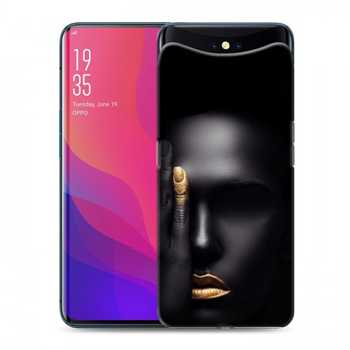 Дизайнерский силиконовый чехол для OPPO Find X Черное золото