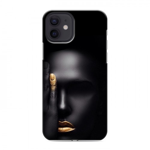 Дизайнерский силиконовый чехол для Iphone 12 Черное золото