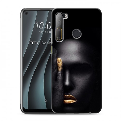 Дизайнерский силиконовый чехол для HTC Desire 20 Pro Черное золото