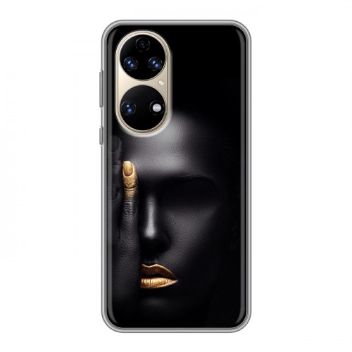Дизайнерский силиконовый чехол для Huawei P50 Pro Черное золото