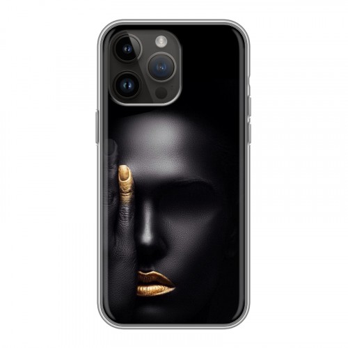 Дизайнерский силиконовый чехол для Iphone 14 Pro Max Черное золото