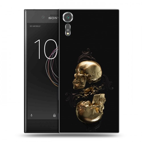 Дизайнерский пластиковый чехол для Sony Xperia XZs Черное золото