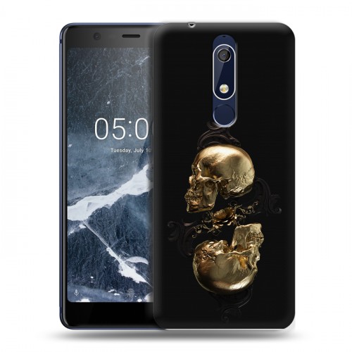 Дизайнерский пластиковый чехол для Nokia 5.1 Черное золото