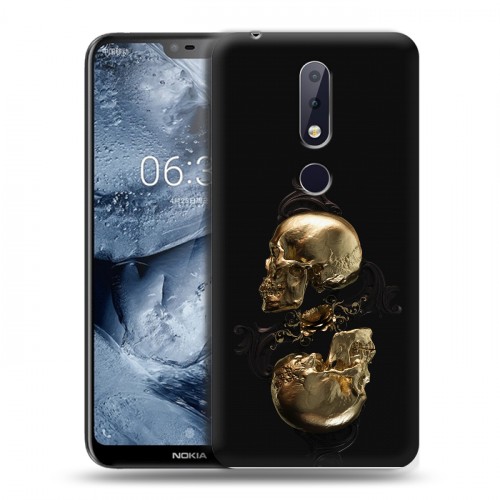 Дизайнерский силиконовый чехол для Nokia 6.1 Plus Черное золото