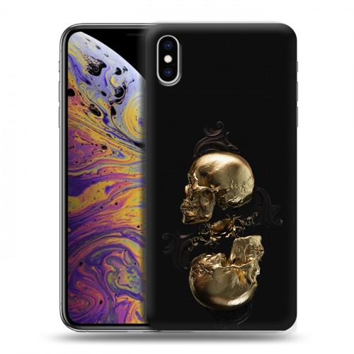 Дизайнерский силиконовый чехол для Iphone Xs Max Черное золото