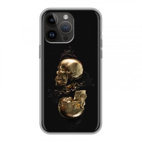 Дизайнерский силиконовый чехол для Iphone 14 Pro Max Черное золото