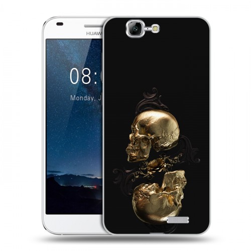 Дизайнерский пластиковый чехол для Huawei Ascend G7 Черное золото