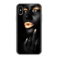 Дизайнерский силиконовый чехол для Iphone x10 Черное золото