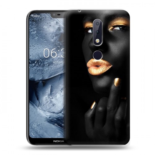 Дизайнерский пластиковый чехол для Nokia 6.1 Plus Черное золото